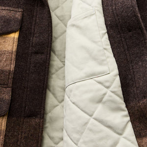 Manteau kodiak femme à col châle par Filson | Brown / yellow strip (Brown)