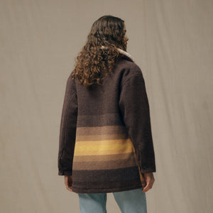 Manteau kodiak femme à col châle par Filson | Brown / yellow strip (Brown)