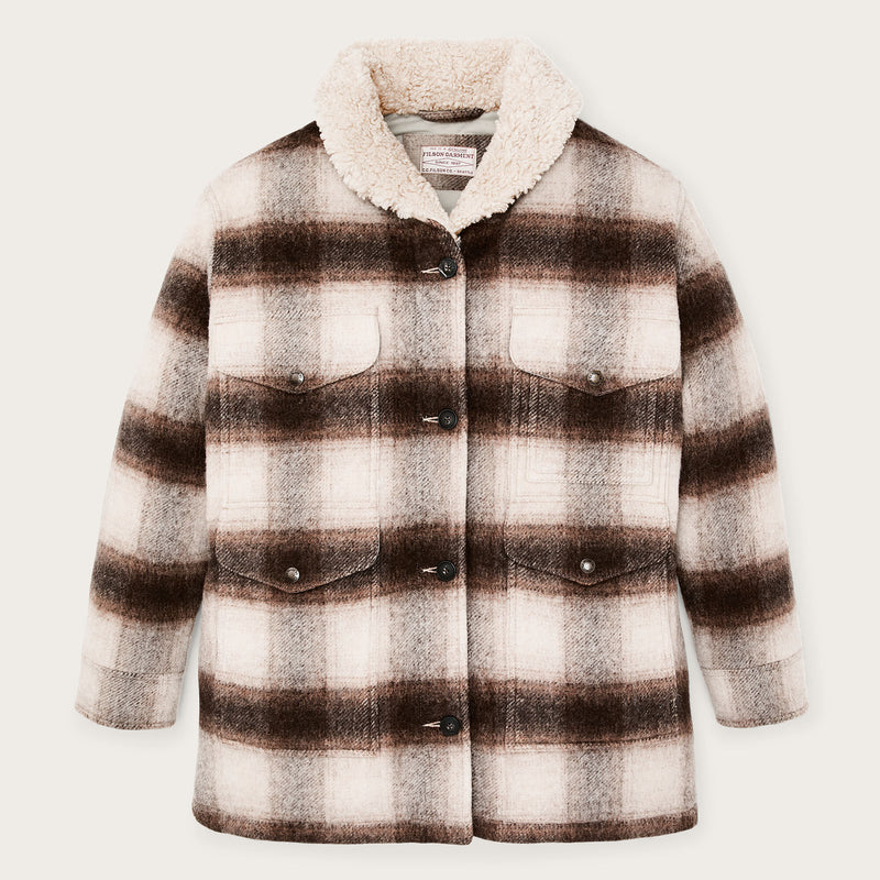 Women’s kodiak shawl collar coat by Filson | Cream / brown shadow (Beige)