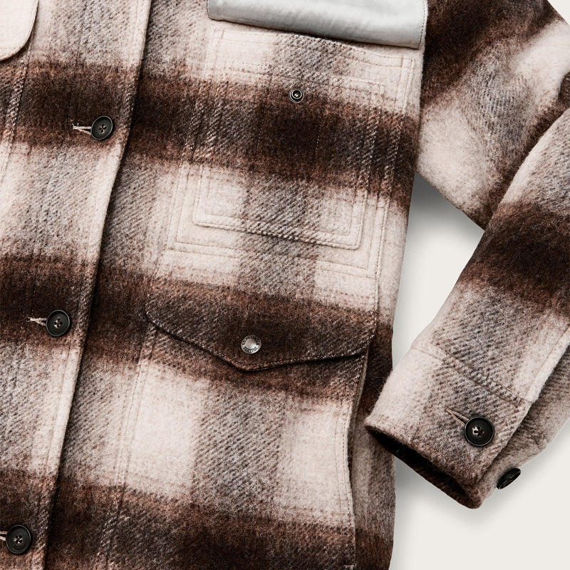 Women’s kodiak shawl collar coat by Filson | Cream / brown shadow (Beige)