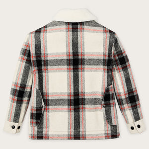 Women’s mackinaw wool shearling cruiser jacket par Filson | Cream / red / black (Multicolor)