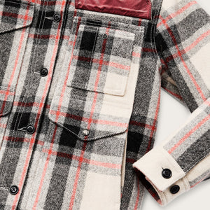 Women’s mackinaw wool shearling cruiser jacket par Filson | Cream / red / black (Multicolor)
