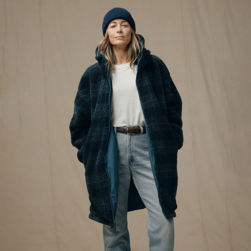 Manteau femme réversible laine polaire par Filson | Dark teal (Blue)