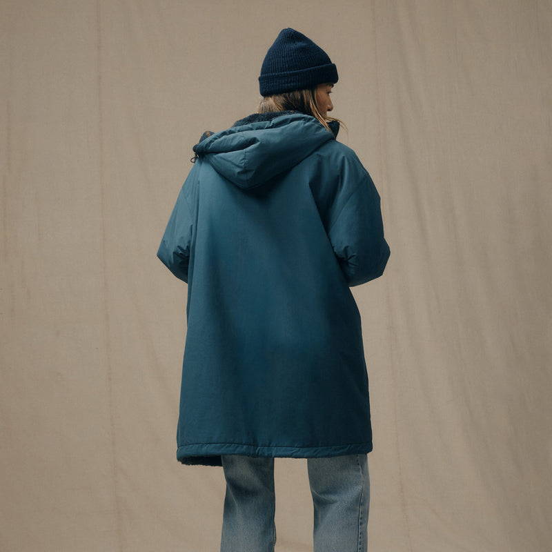 Manteau femme réversible laine polaire par Filson | Dark teal (Blue)