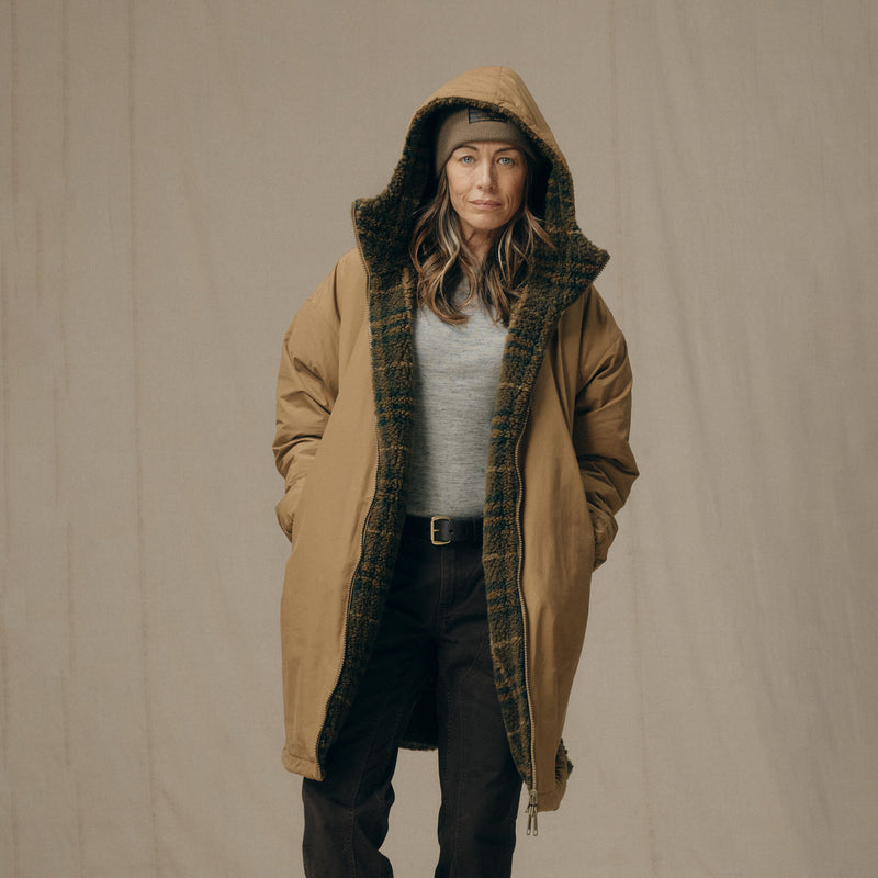 Women’s reversible wooly fleece coat by Filson | Tan (Brown)