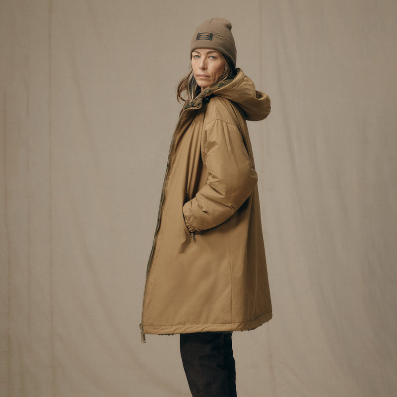 Women’s reversible wooly fleece coat by Filson | Tan (Brown)