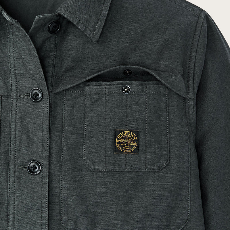 Women's reverse sateen cruiser jacket by Filson | Faded black (Black)