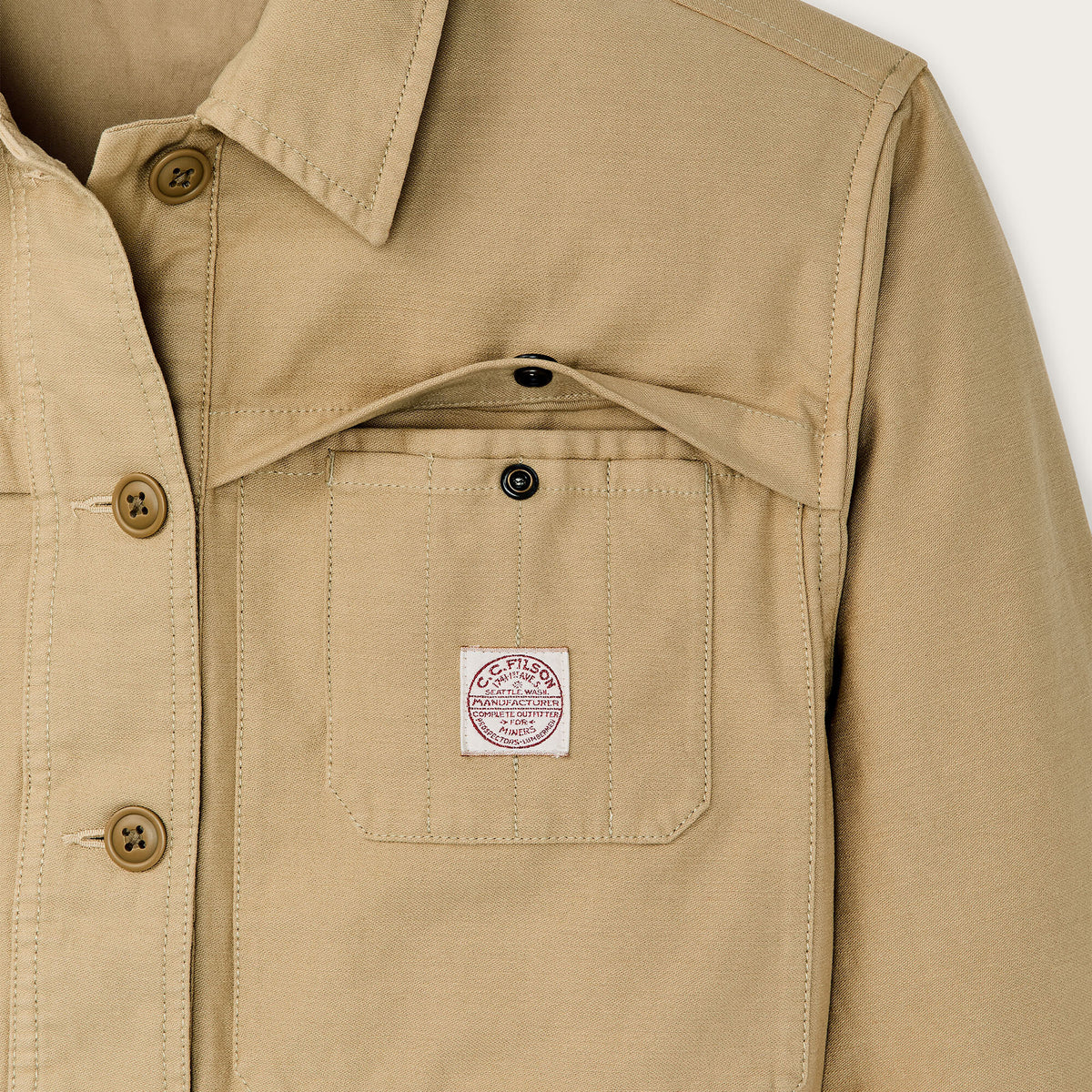 Women's reverse sateen cruiser jacket by Filson | Antique khaki