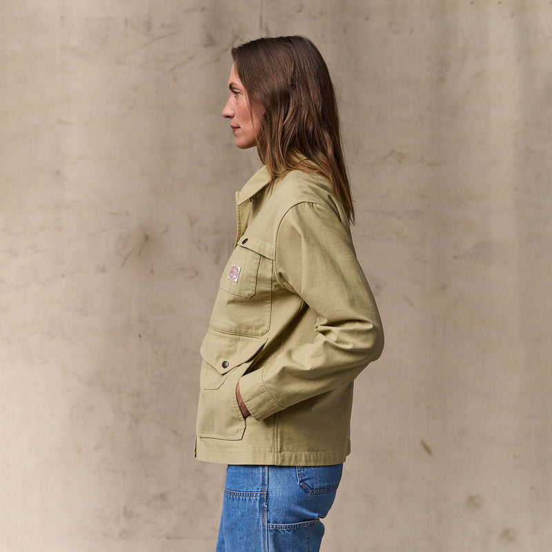 Women's reverse sateen cruiser jacket by Filson | Antique khaki (Yellow)