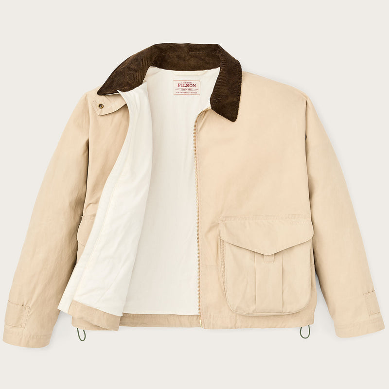 Women's dry wax short work jacket by Filson | Quail tan (Yellow)