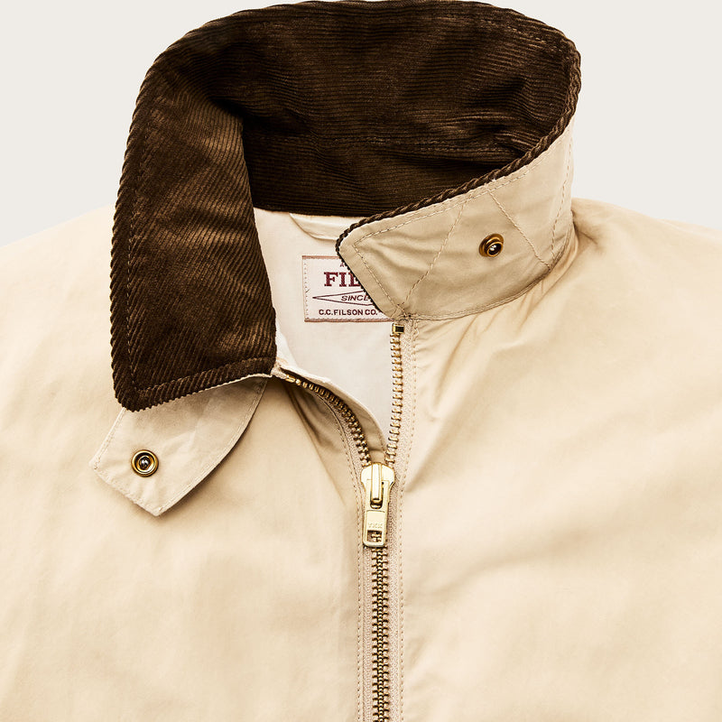 Women's dry wax short work jacket by Filson | Quail tan (Yellow)