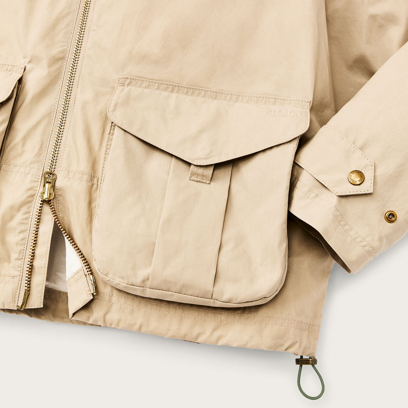 Women's dry wax short work jacket by Filson | Quail tan (Yellow)