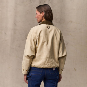 Women's dry wax short work jacket by Filson | Quail tan (Yellow)