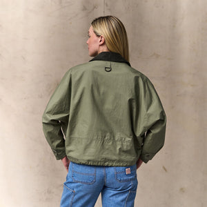 Women's dry wax short work jacket by Filson | Slate olive (Green)