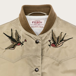 Women's western satin jacket by Filson | Silver sage (Beige)