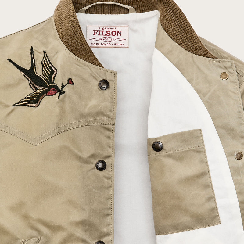 Women's western satin jacket by Filson | Silver sage (Beige)