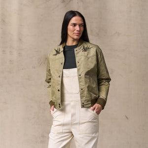 Women's western satin jacket by Filson | Silver sage (Beige)