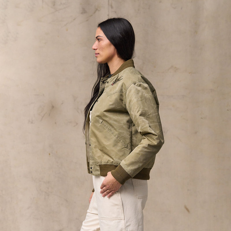 Women's western satin jacket by Filson | Silver sage (Beige)