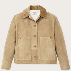 Women's short suede barn jacket by Filson | Light gray (Beige)