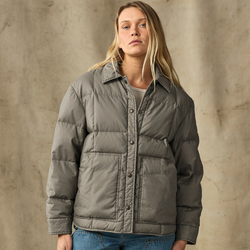 Women's heritage cotton down jacket by Filson | Smokey olive (Green)