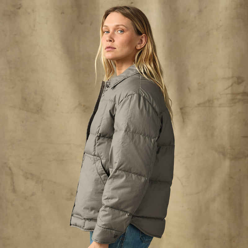 Women's heritage cotton down jacket by Filson | Smokey olive (Green)