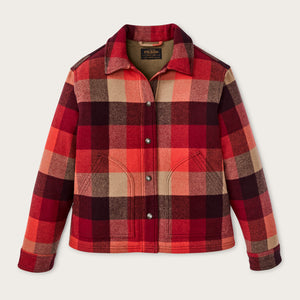 Women's spokane insulated jacket by Filson | Red / burgundy plaid (Red)