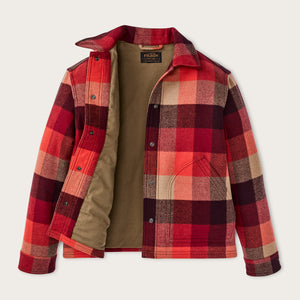 Women's spokane insulated jacket by Filson | Red / burgundy plaid (Red)