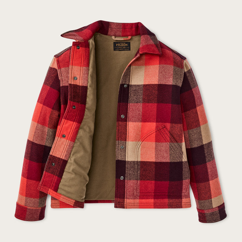 Women's spokane insulated jacket by Filson | Red / burgundy plaid (Red)