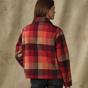 Women's spokane insulated jacket by Filson | Red / burgundy plaid (Red)