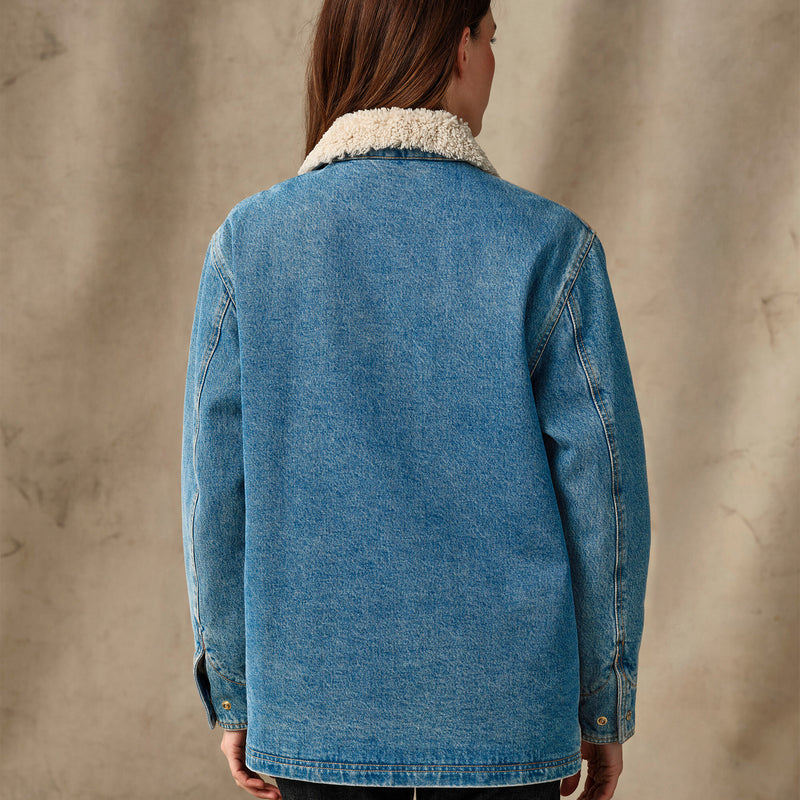 Women's insulated denim outfitter coat by Filson | Vintage indigo (Blue)