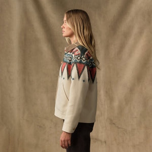Women's colchuck short jacket by Filson | Sand / teal multi (White)