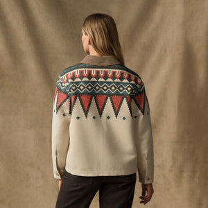 Women's colchuck short jacket by Filson | Sand / teal multi (White)