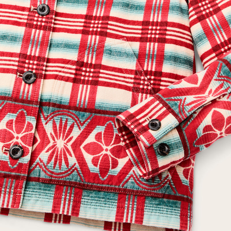 Women's colchuck short jacket by Filson | Rust / multi jacquar (Red)