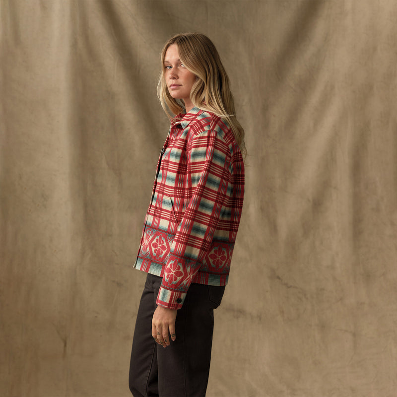 Women's colchuck short jacket by Filson | Rust / multi jacquar (Red)