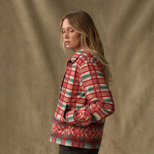 Women's colchuck short jacket by Filson | Rust / multi jacquar (Red)