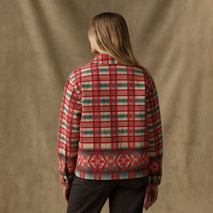 Women's colchuck short jacket by Filson | Rust / multi jacquar (Red)