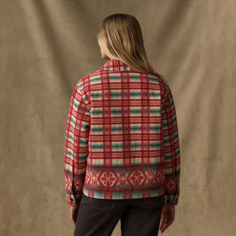 Women's colchuck short jacket by Filson | Rust / multi jacquar (Red)