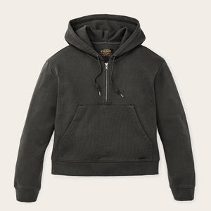 Women's french terry half-zip hoodie by Filson | Faded black (Black)