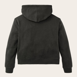Women's french terry half-zip hoodie by Filson | Faded black (Black)