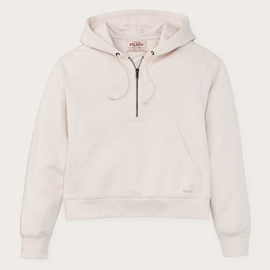 Women's french terry half-zip hoodie by Filson | Ivory (White)