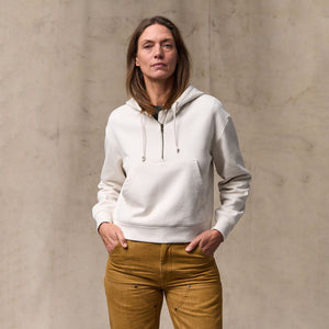 Women's french terry half-zip hoodie by Filson | Ivory (White)