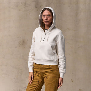Women's french terry half-zip hoodie by Filson | Ivory (White)