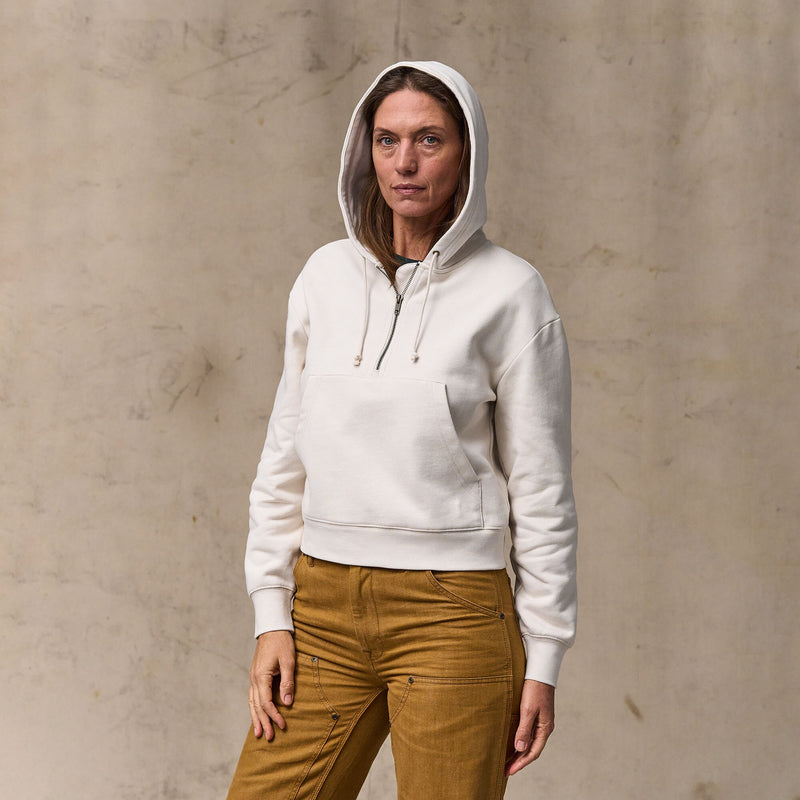 Women's french terry half-zip hoodie by Filson | Ivory (White)