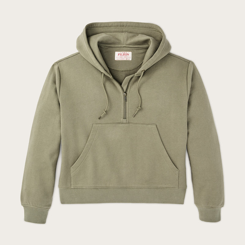 Women's french terry half-zip hoodie by Filson | Olive branch (Beige)
