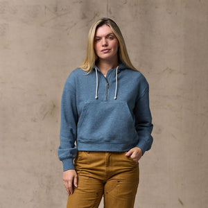 Women's french terry half-zip hoodie by Filson | Light blue (Blue)