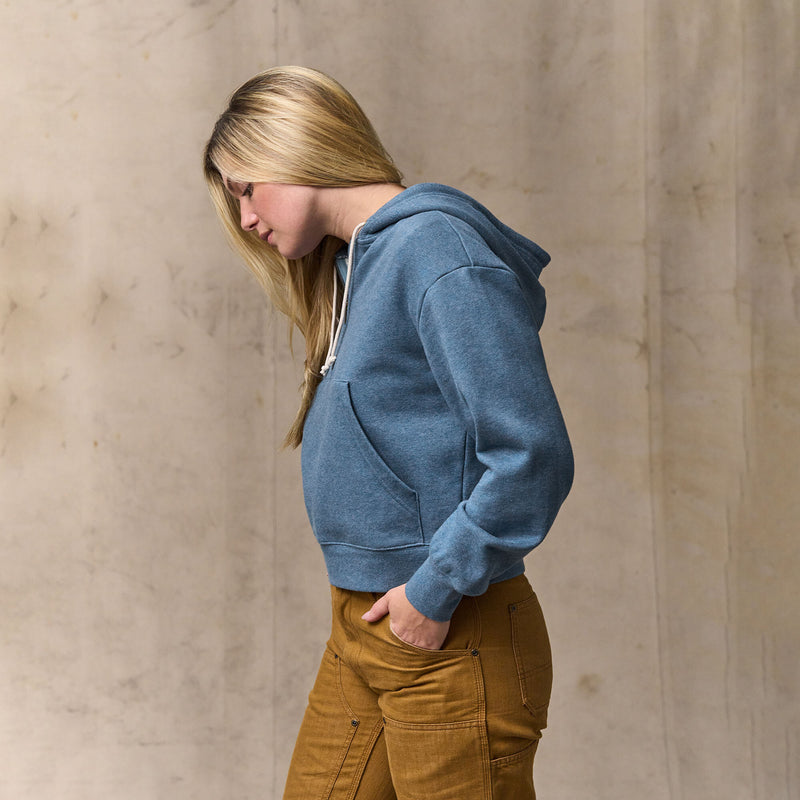 Women's french terry half-zip hoodie by Filson | Light blue (Blue)