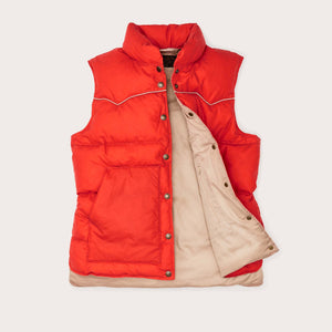 Women's waxed down vest by Filson | Campfire (Orange)