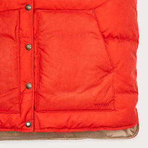 Women's waxed down vest by Filson | Campfire (Orange)