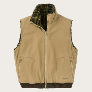 Women’s reversible wooly fleece vest by Filson | Tan (Beige)