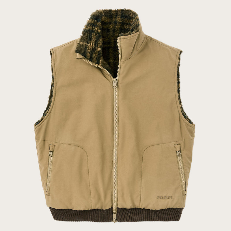 Women’s reversible wooly fleece vest by Filson | Tan (Beige)